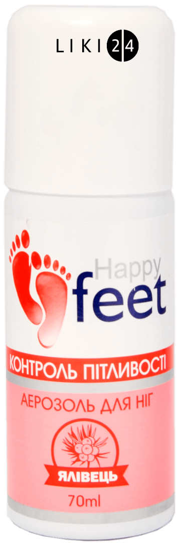

Аерозоль для ніг Happy Feet Контроль потовиділення Ялівець 70 мл, Happy fit 70 мл, ялівець