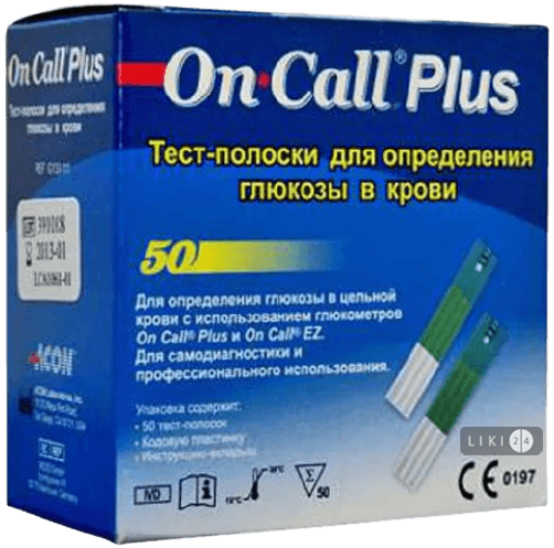 

Тест-смужки для глюкометра Acon On Call Plus, №50, 50 шт.
