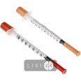 Шприц инсулиновый U-100 Medicare 3-компонентный с иглой 29G 0.33 х 13 мм 1 мл
