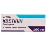 Кветіпін табл. в/о 100 мг блістер №30: ціни та характеристики