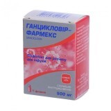 Ганцикловир-фармекс лиофил. д/р-ра д/инф 500 мг фл.