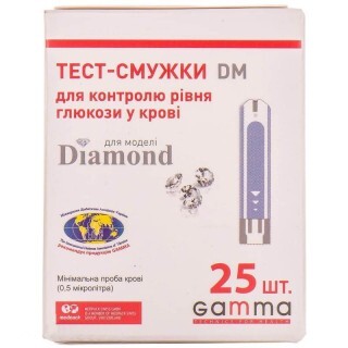 Тест-полоски для глюкометра Gamma DM №25