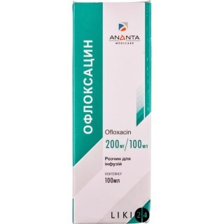 Офлоксацин р-н д/інф. 200 мг/100 мл контейнер 100 мл