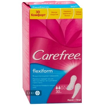 Прокладки ежедневные Carefree Flexi Form 30 шт: цены и характеристики