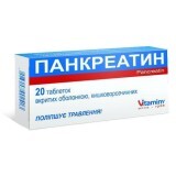 Панкреатин табл. в/о кишково-розч. 250 мг блістер №10