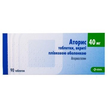 Аторис табл. п/плен. оболочкой 40 мг №90: цены и характеристики