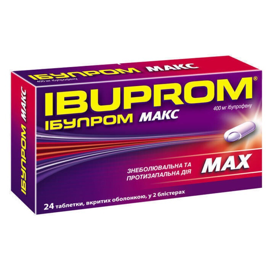 Ибупром Макс табл. п/о 400 мг блистер №24 - заказать с доставкой, цена .