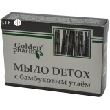Твердое мыло Голден-Фарм Detox с бамбуковым углем, 70 г