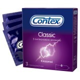 Презервативы латексные с силиконовой смазкой CONTEX Classic классические, 3 шт.