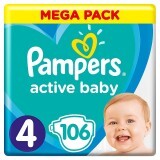 Подгузники Pampers Active Baby Maxi 4 9-14 кг 106 шт