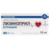 Лизиноприл-Астрафарм 10 мг таблетки, №60