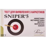 Тест-касета Sniper 5 для одночасного визначення 5 видів наркотиків в сечі