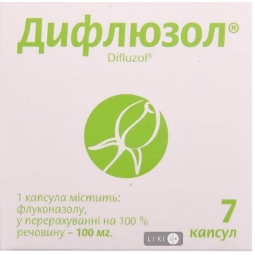 Дифлюзол капс. 100 мг блістер №7: ціни та характеристики