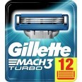 Сменные картриджи для бритья (лезвия) мужские Gillette Mach3 Turbo 12 шт