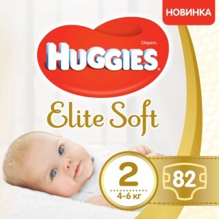Подгузники Huggies Elite Soft Mega р2 4-6 кг 82 шт