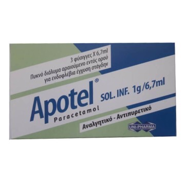 Apotel действующее вещество Парацетамол sol.inf. 1g/6.7ml амп №3 : цены и характеристики