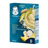 Детская молочная каша Gerber Мультизлаковая с йогуртом, бананом и грушей cухая для детей с 8 месяцев 240 г