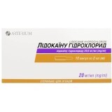 Лідокаїну гідрохлорид р-н д/ін. 20 мг/мл амп. 2 мл, коробка №10
