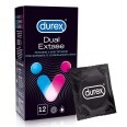 Презервативы латексные с силиконовой смазкой DUREX Dual Extase рельефные с анестетиком, 12 шт. 