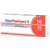 Еврорамиприл h 10 табл. 10 мг + 12,5 мг блистер №20