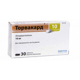 Торвакард 10 табл. п/о 10 мг №30