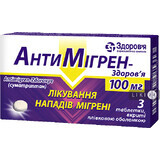 Антимигрен-Здоровье табл. п/о 100 мг блистер №3