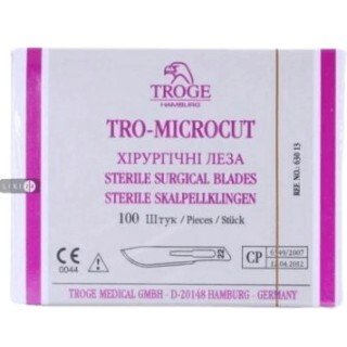 Лезвие для скальпеля Troge Tro-Microcut хирургическое стерильное размер 22,  №100
