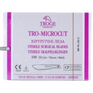 Лезвие хирургическое Troge Tro-Microcut размер 24, №100