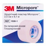 Пластир медичний Micropore хірургічний на нетканій основі 2.5 см х 9.1 м 1 шт
