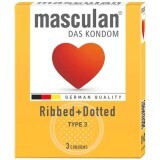 Презервативи Masculan Ribbed+Dotted Тип 3 з кільцями та пухирчиками №3