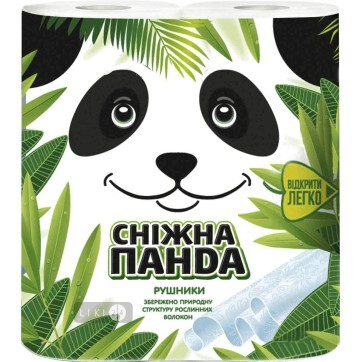 Полотенца бумажные Снежная Панда без запаха, бел. рулон, 2-х слойные 2 шт: цены и характеристики