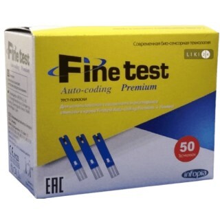 Тест-полоски для глюкометра Infopia Finetest auto-coding Premium №50