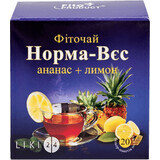 Фіточай Фітопродукт Норма-вага з ананасом плюс лимон №4 фільтр-пакет 1.5 г 20 шт