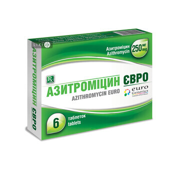 Азитромицин евро табл. п/о 250 мг блистер №6: цены и характеристики