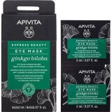 Маска для кожи вокруг глаз Apivita Express Beauty Против темных кругов и усталости с гинкго билоба 2 х 2 мл