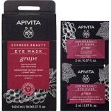 Маска для кожи вокруг глаз Apivita Express Beauty Против морщин с виноградом, 2 шт. по 2 мл