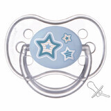 Пустушка 22/581, 6-18 міс., сині зірки Newborn baby, силікон., симетр.