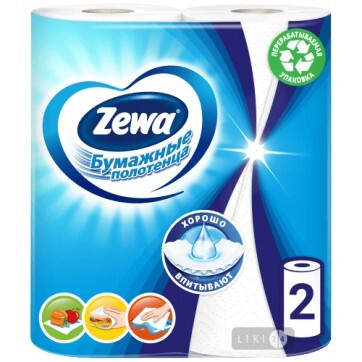 Полотенца бумажные Zewa Плюс, белые, 2-слойные 2 шт: цены и характеристики