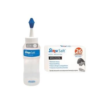 Средство для промывания носа SinuSalt с назальным адаптером 250 мл, 26 пакетиков: цены и характеристики