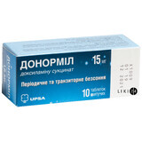 Донорміл табл. шип. 15 мг туба №10