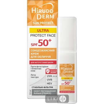 Солнцезащитный крем для лица Биокон Hirudo Derm Sun Protect Ultra Protect Face SPF 50 + 50 мл: цены и характеристики