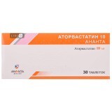 Аторвастатин 10 ананта табл. в/плівк. обол. 10 мг блістер №30