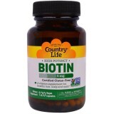 Біотин Country Life Country Life Biotin 5000 мкг, 120 капсул