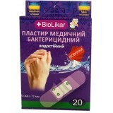 Пластир медичний BioLikar бактерицидний водостійкий 25 мм х 72 мм, №20