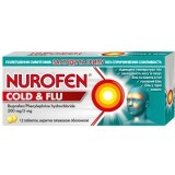 Нурофен Колд & Флю таблетки, покрытые плёночной оболочкой, по 200 мг/5 мг, облегчение симптомов простуды и гриппа, 12 шт.