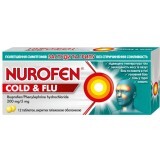 Нурофєн Колд & Флю таблетки в/о 200 мг/5 мг №12, полегшення симптомів застуди та грипу