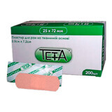 Пластырь Teta для ран на тканевой основе, 2,5 см х 7,2 см, 1 шт.