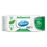 Влажные салфетки Smile Antibacterial с соком подорожника с клапаном 100 шт