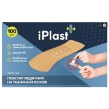 Пластир медичний iPlast бактерицидний на тканинній основі 19 мм х 72 мм, 100 шт