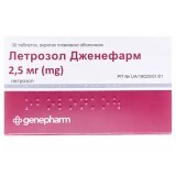 Летрозол дженефарм табл. п/плен. оболочкой 2,5 мг блистер №30